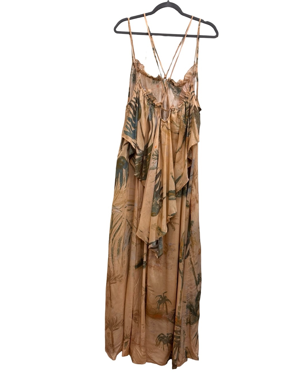 Anthropologie Peach and Olive Floral Maxi Dress - Picture 5 of 9